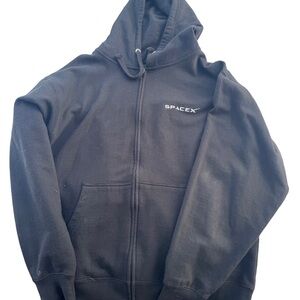 SpaceX Black Zip-Up Hoodie size L